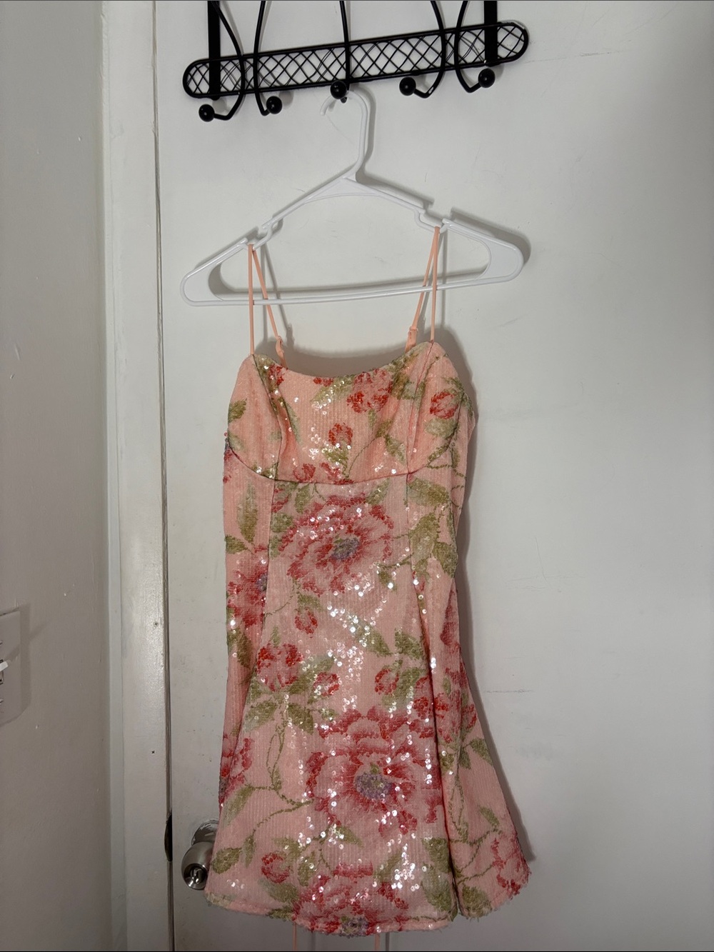 Windsor Pink Floral Sequin Mini Dress